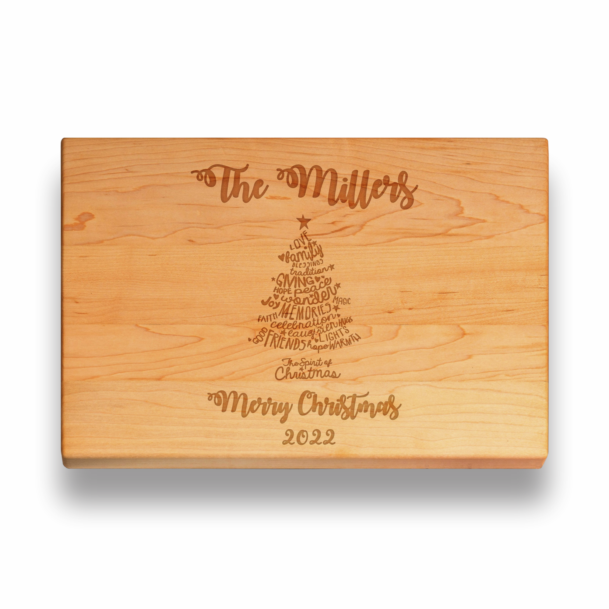 Family Christmas Tree | Personalized Engraved Cutting Board
